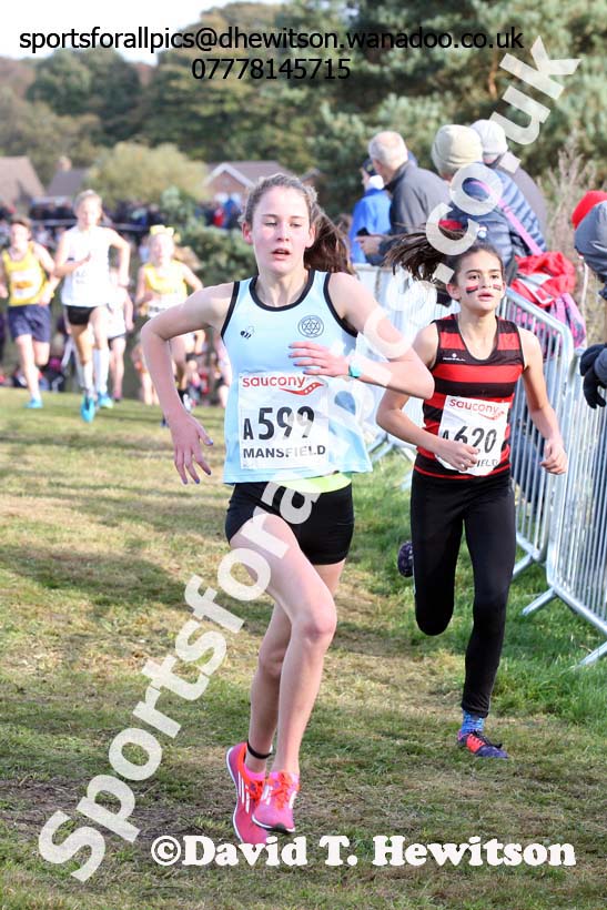 Girls under-13s, 2016 National Cross Country Relays, Berry Hill Park, Mansfield. Photo: David T. Hewitson/Sports for All Pics
